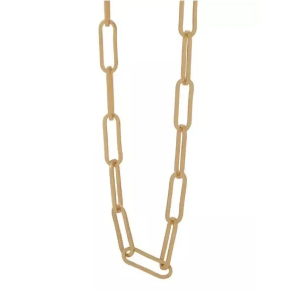 New 16” Gold Paperclip Link Necklace - Women Jewelry